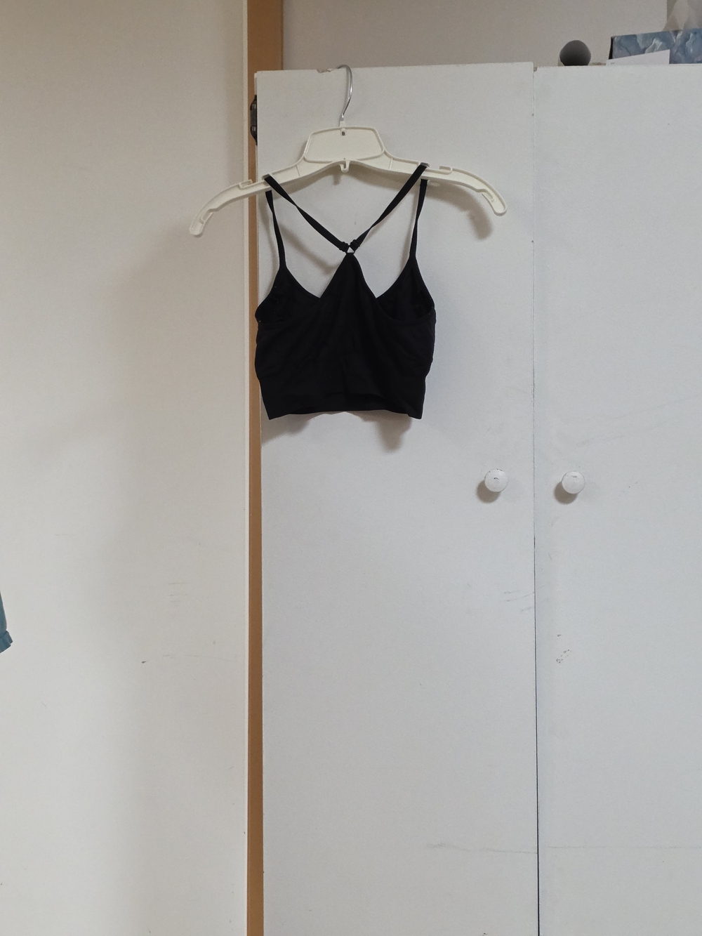 Black Strappy Cross-Back Crop Top